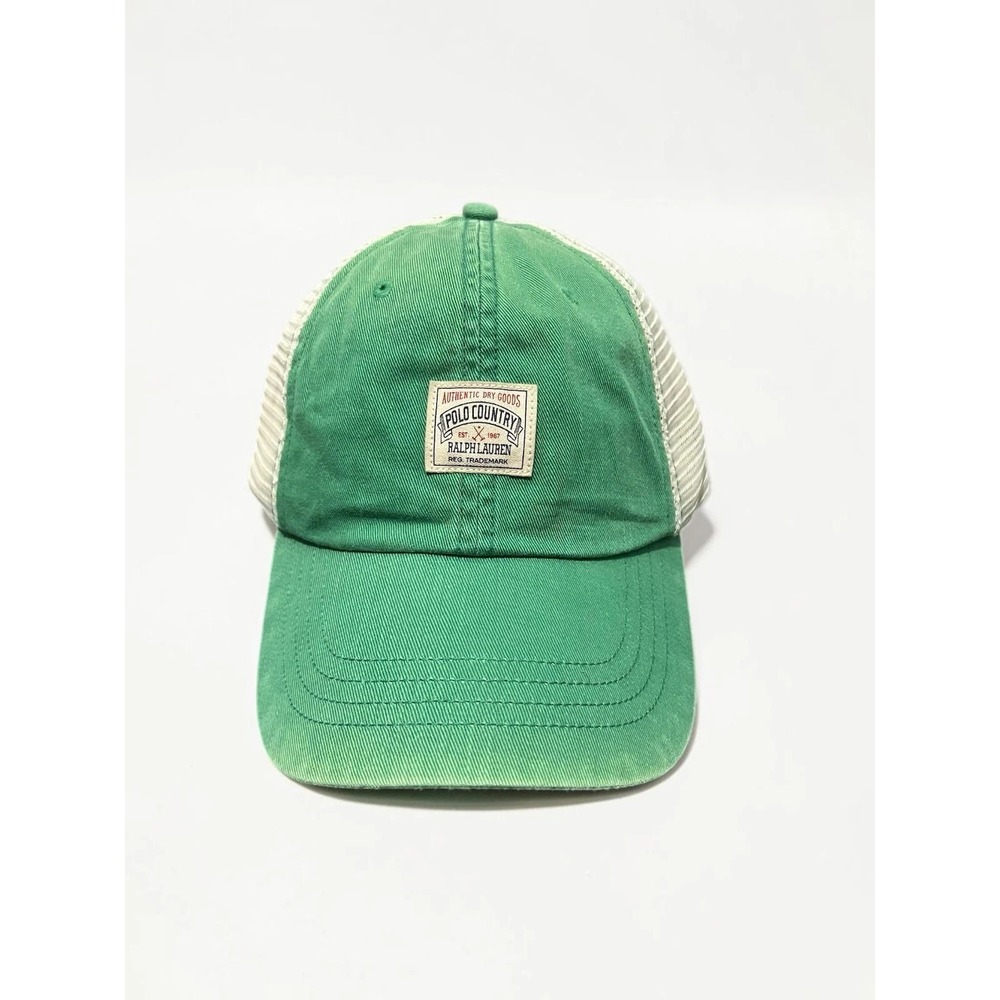 Polo Country Ralph Lauren Trucker Cap Hat Green One Size Adjustable NWT